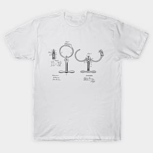 Handcuff Vintage Patent Drawing T-Shirt